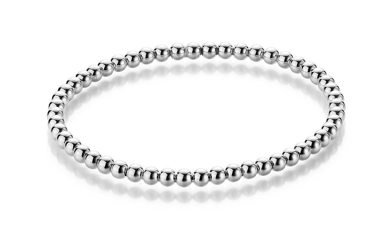 Stretch Kugelarmband Silber rhodiniert