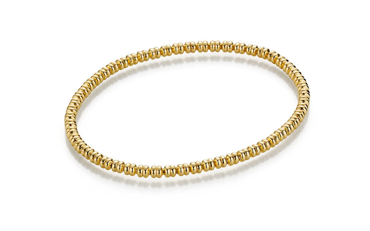 Stretch Kugelarmband Silber gelbvergoldet