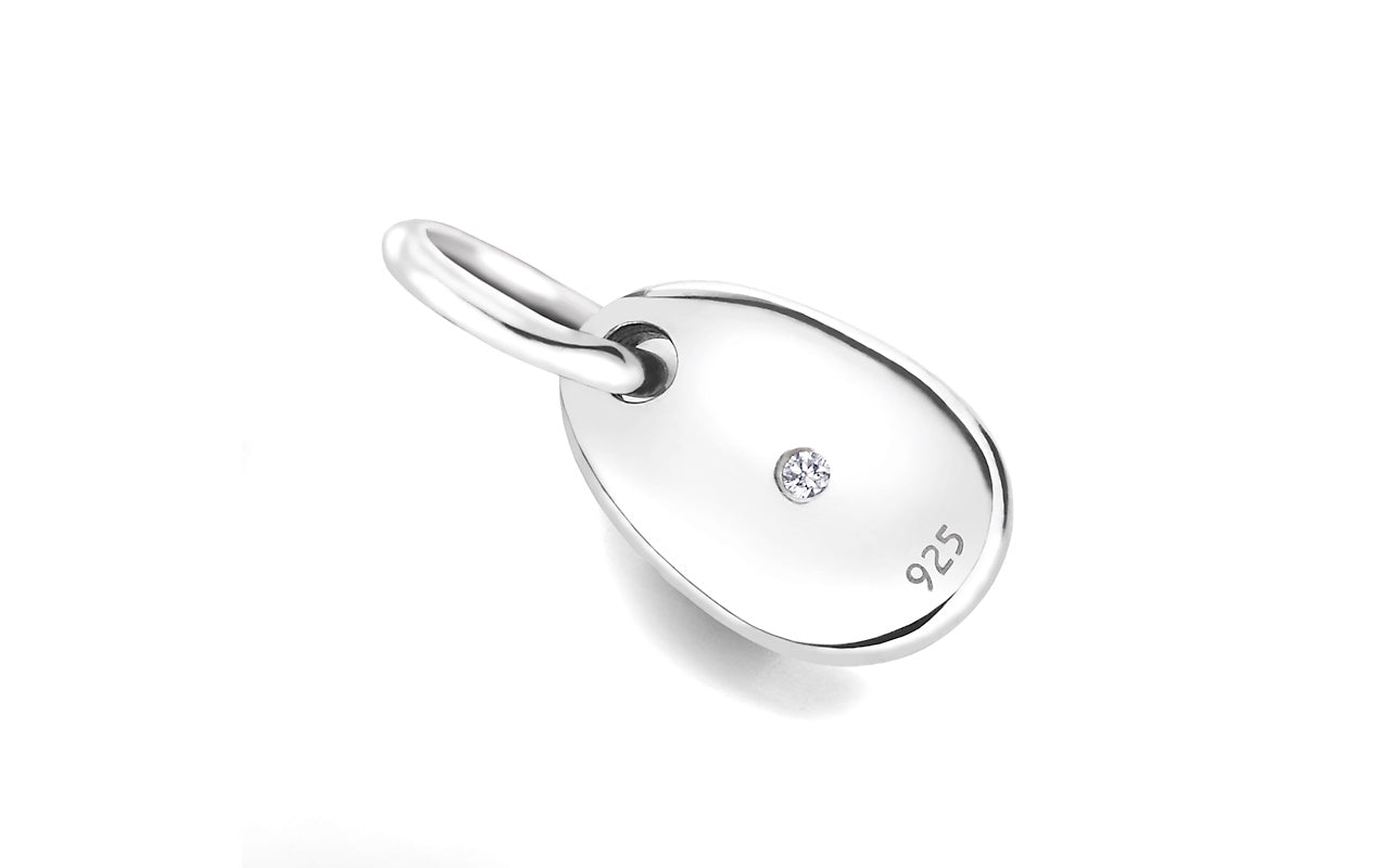 Spheric-Pearl Silberarmband 4 mm 925 Silber mit Diamant 0,01 Karat