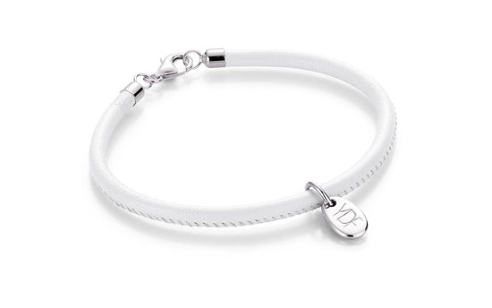 Casual Lederarmband 925 Silber mit Diamant 0,01 Karat