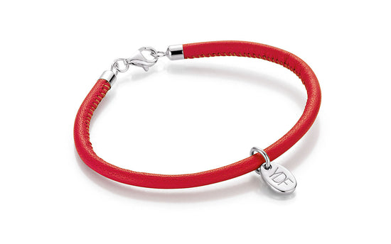 Casual Lederarmband 925 Silber mit Diamant 0,01 Karat