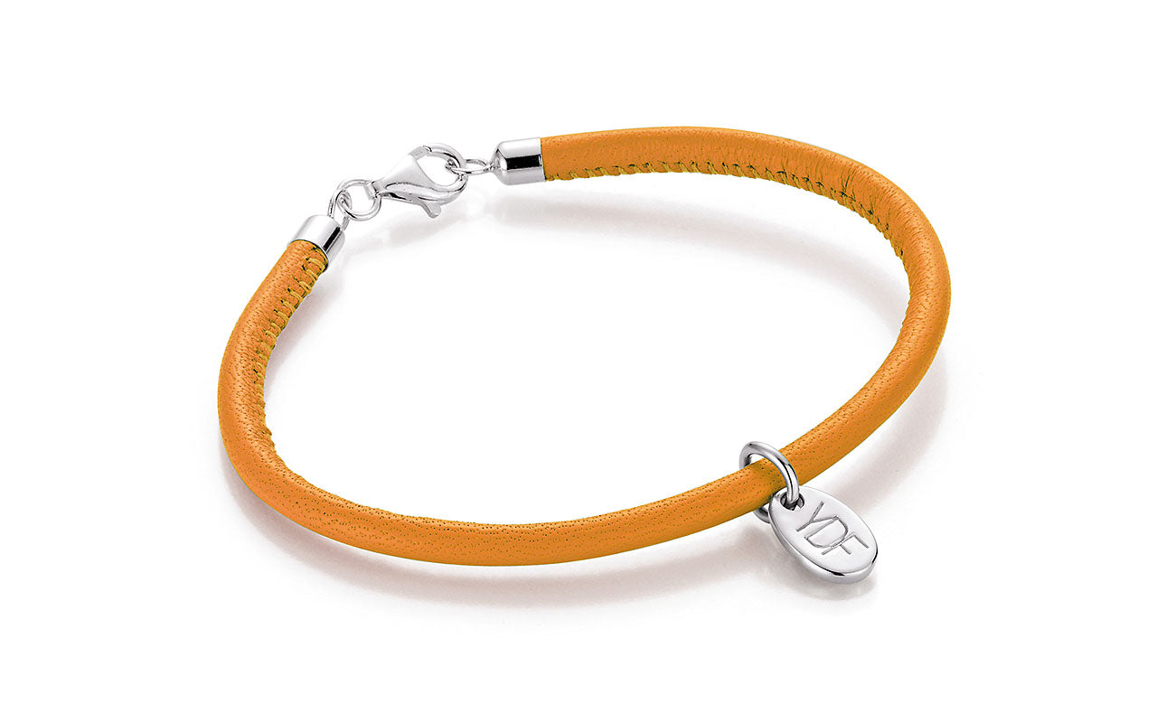 Casual Lederarmband 925 Silber mit Diamant 0,01 Karat