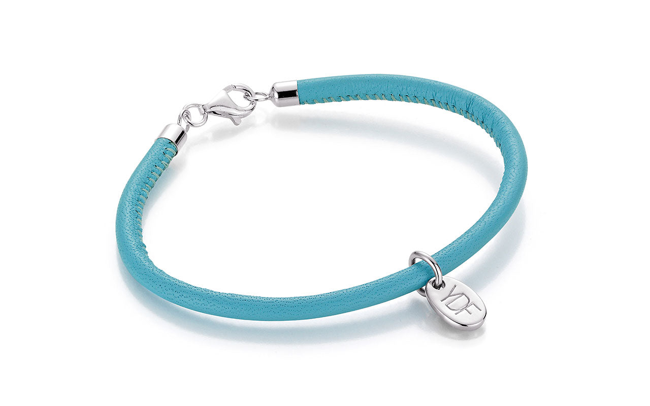 Casual Lederarmband 925 Silber mit Diamant 0,01 Karat