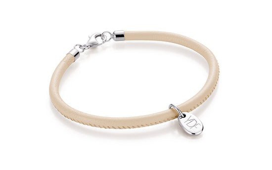 Casual Lederarmband 925 Silber mit Diamant 0,01 Karat