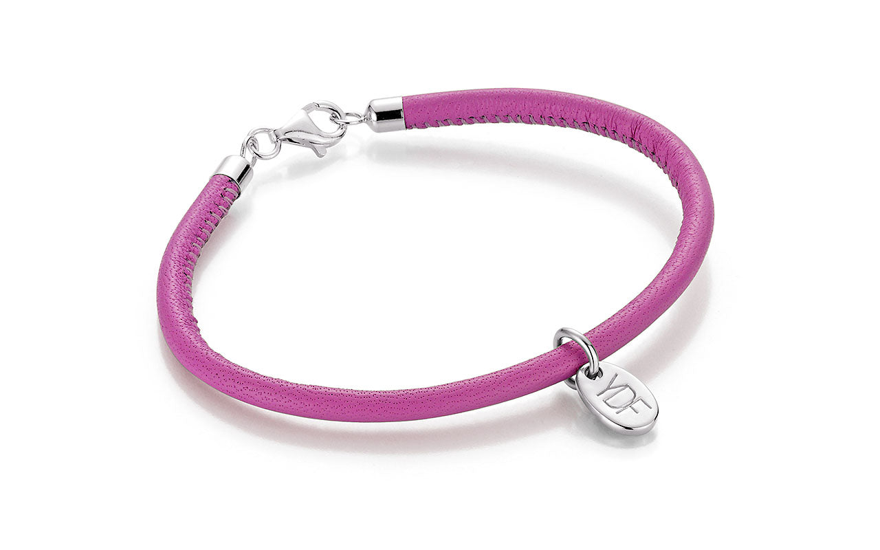 Casual Lederarmband 925 Silber mit Diamant 0,01 Karat