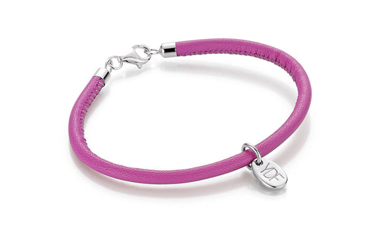 Casual Lederarmband 925 Silber mit Diamant 0,01 Karat