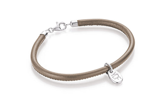 Casual Lederarmband 925 Silber mit Diamant 0,01 Karat