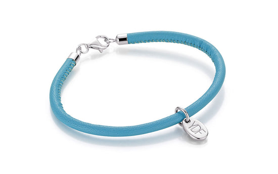 Casual Lederarmband 925 Silber mit Diamant 0,01 Karat