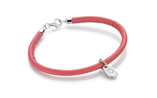 Casual Lederarmband 925 Silber mit Diamant 0,01 Karat