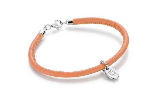 Casual Lederarmband 925 Silber mit Diamant 0,01 Karat