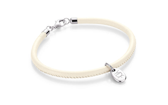 Casual Lederarmband 925 Silber mit Diamant 0,01 Karat