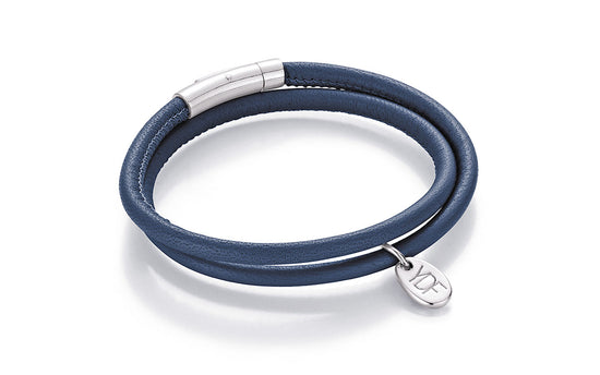 Happy Lederarmband 925 Silber mit Diamant 0,01 Karat