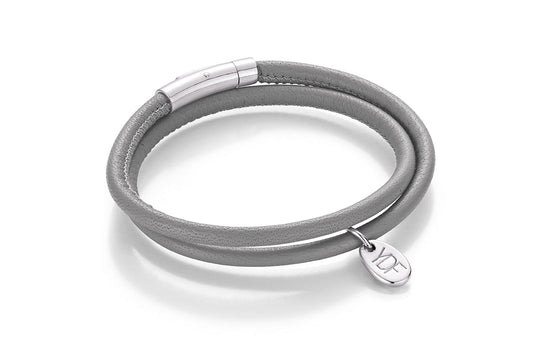 Happy Lederarmband 925 Silber mit Diamant 0,01 Karat