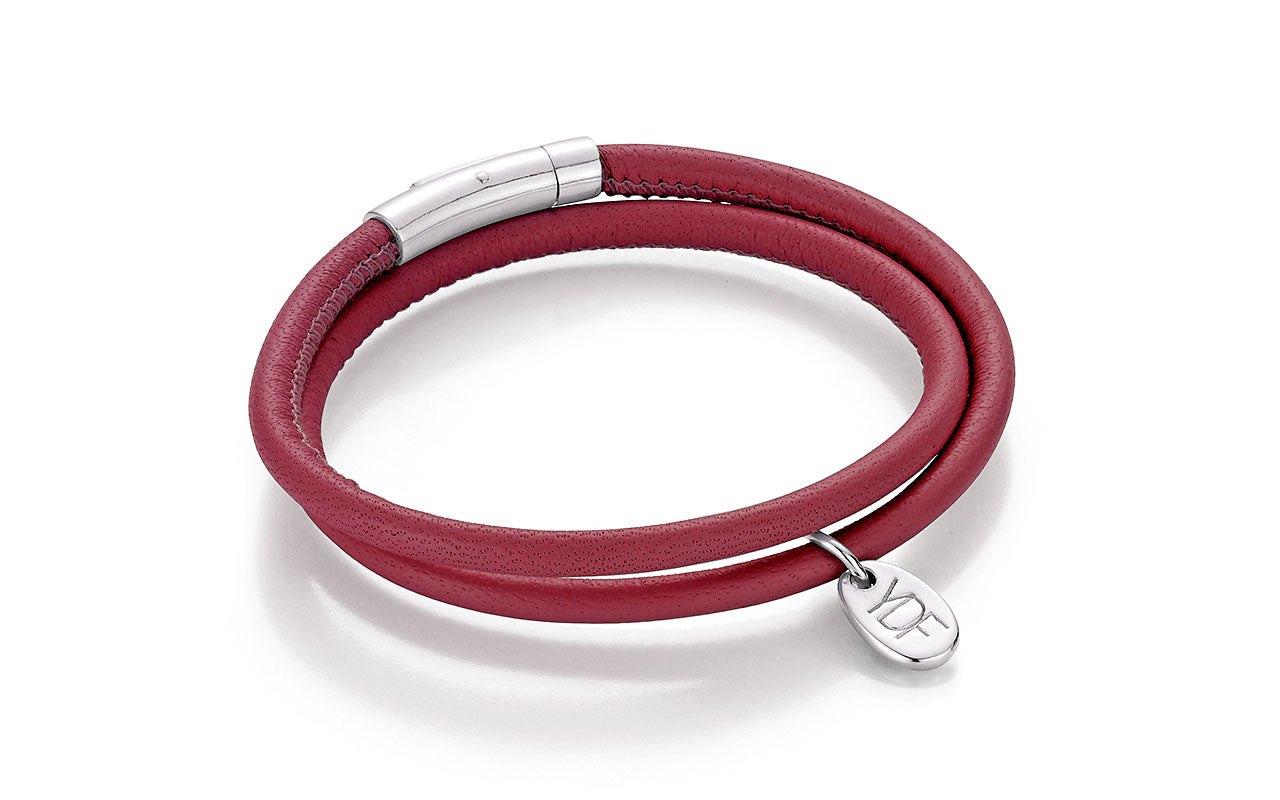 Ydf Shop YDF Wickel-Armband Nappaleder echter Diamant 925 Silber hochwertig