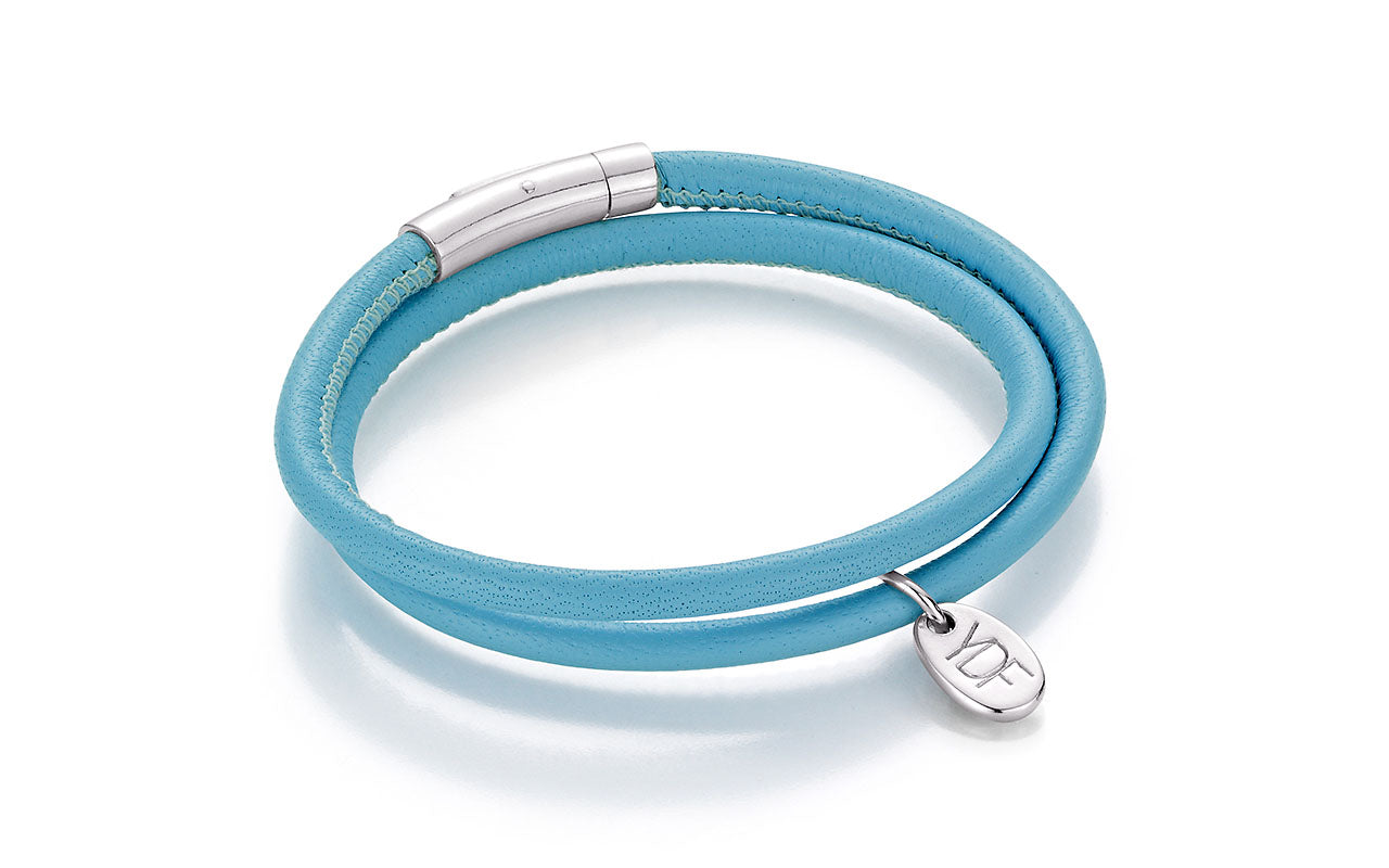 Happy Lederarmband 925 Silber mit Diamant 0,01 Karat