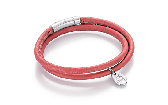 Happy Lederarmband 925 Silber mit Diamant 0,01 Karat