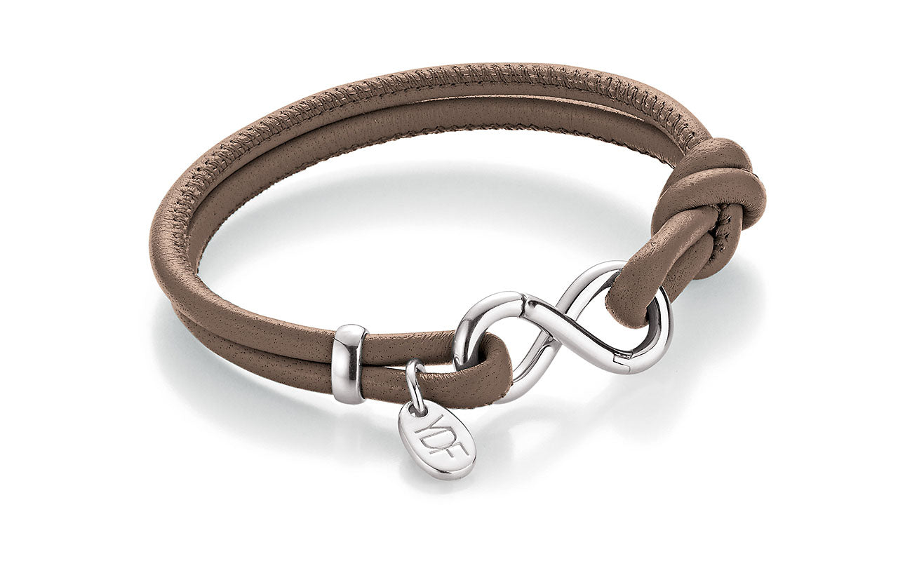 Infinity Lederarmband 925 Silber mit Diamant 0,01 Karat