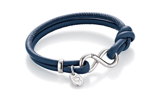 Infinity Lederarmband 925 Silber mit Diamant 0,01 Karat