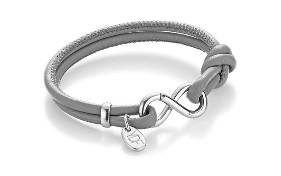 Infinity Lederarmband 925 Silber mit Diamant 0,01 Karat
