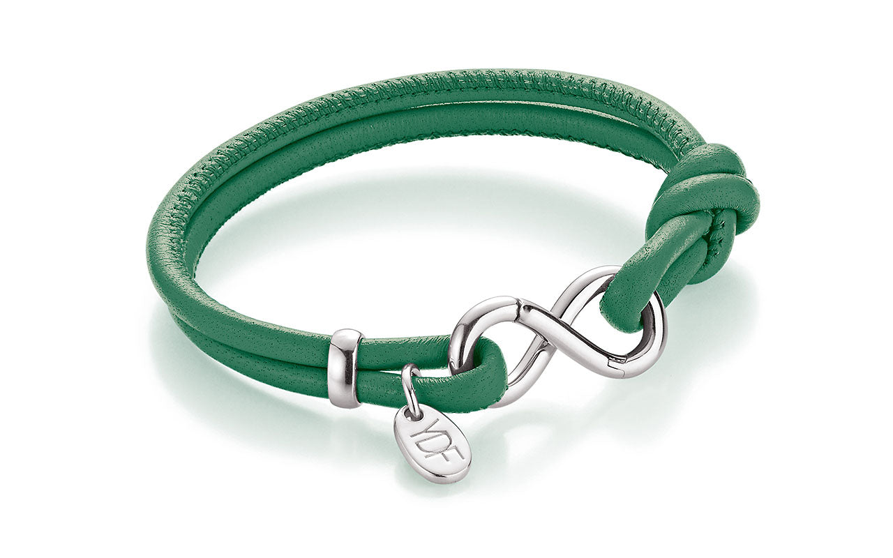 Infinity Lederarmband 925 Silber mit Diamant 0,01 Karat