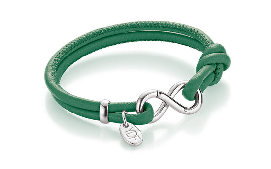 Infinity Lederarmband 925 Silber mit Diamant 0,01 Karat