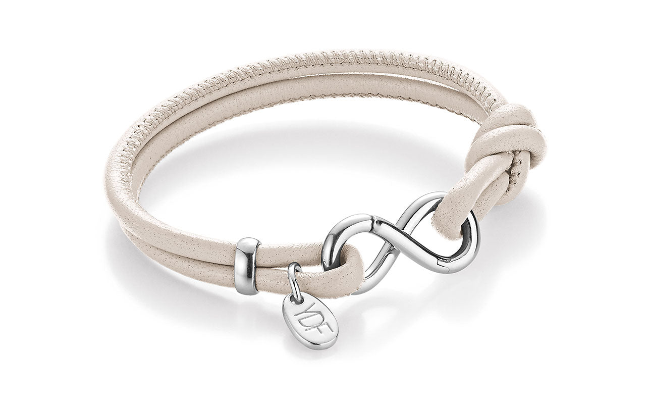Infinity Lederarmband 925 Silber mit Diamant 0,01 Karat