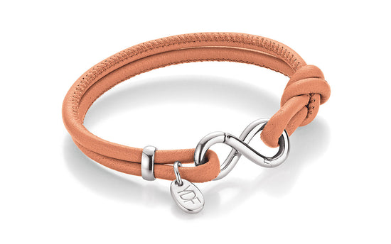 Infinity Lederarmband 925 Silber mit Diamant 0,01 Karat