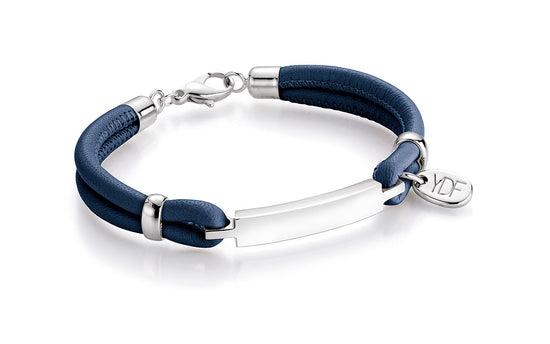 Identity Lederarmband 925 Silber mit Diamant 0,01 Karat