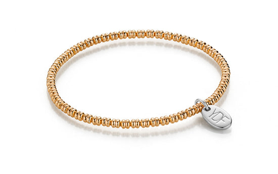 Stretch Silberarmband rosevergoldet mit Diamant Anhänger