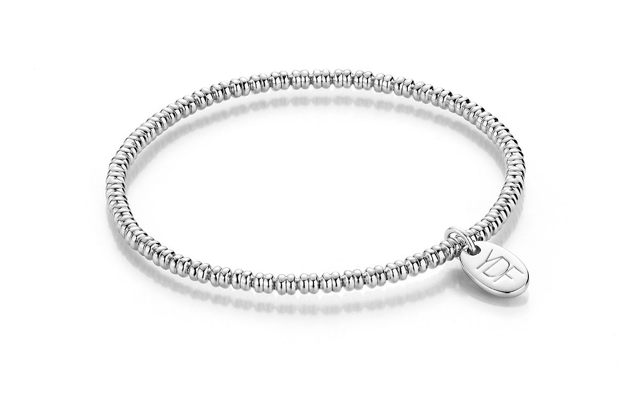 Stretch Silberarmband mit Diamant-Anhänger