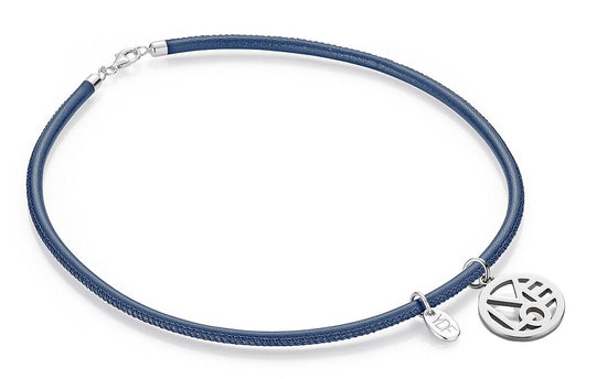 Harmony-Love Lederhalskette 925 Silber mit Diamant 0,01 Karat