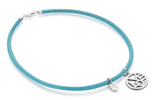 Harmony-Love Lederhalskette 925 Silber mit Diamant 0,01 Karat