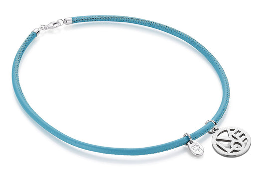 Harmony-Love Lederhalskette 925 Silber mit Diamant 0,01 Karat