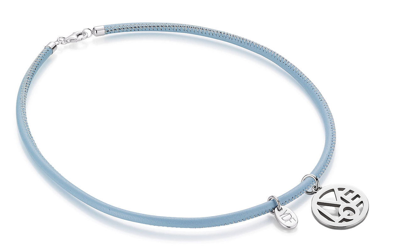 Harmony-Love Lederhalskette 925 Silber mit Diamant 0,01 Karat