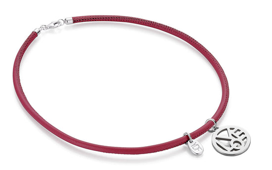 Harmony-Love Lederhalskette 925 Silber mit Diamant 0,01 Karat
