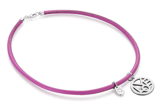 Harmony-Love Lederhalskette 925 Silber mit Diamant 0,01 Karat