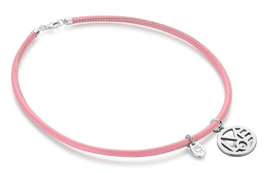 Harmony-Love Lederhalskette 925 Silber mit Diamant 0,01 Karat