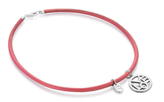 Harmony-Love Lederhalskette 925 Silber mit Diamant 0,01 Karat