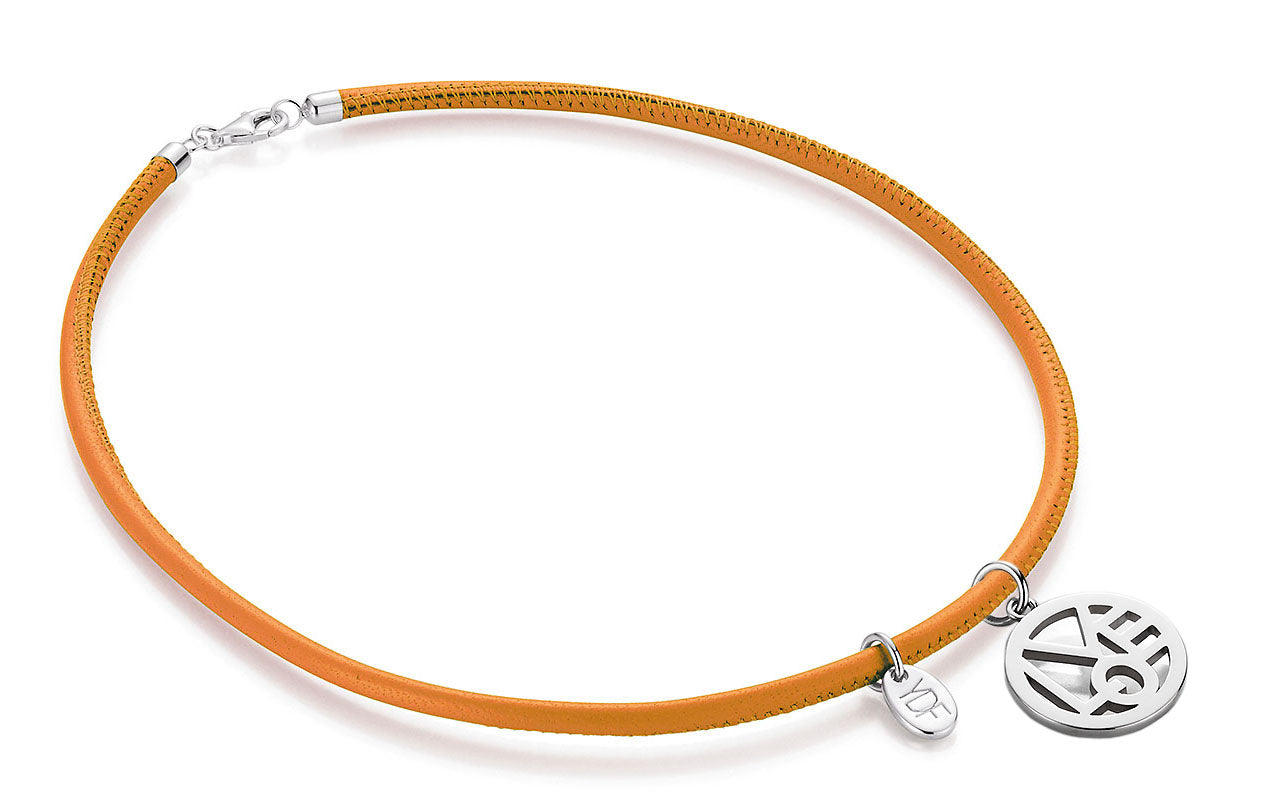 Harmony-Love Lederhalskette 925 Silber mit Diamant 0,01 Karat