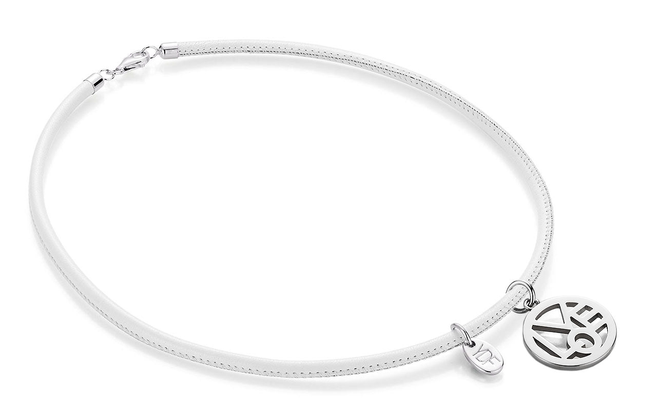 Harmony-Love Lederhalskette 925 Silber mit Diamant 0,01 Karat